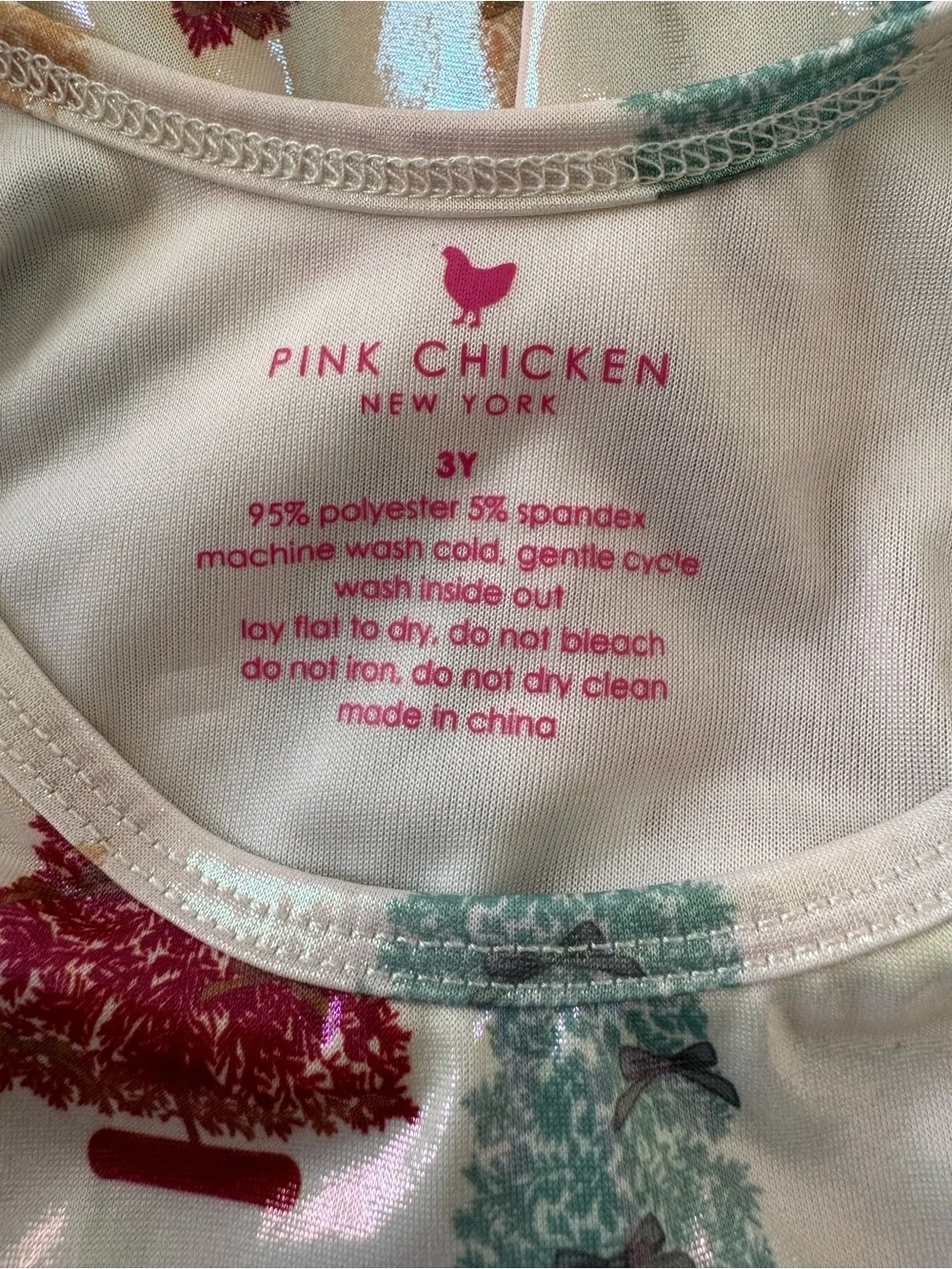 Pink Chicken Girls Lame Steph Dress in Bottle Brush Trees Like New